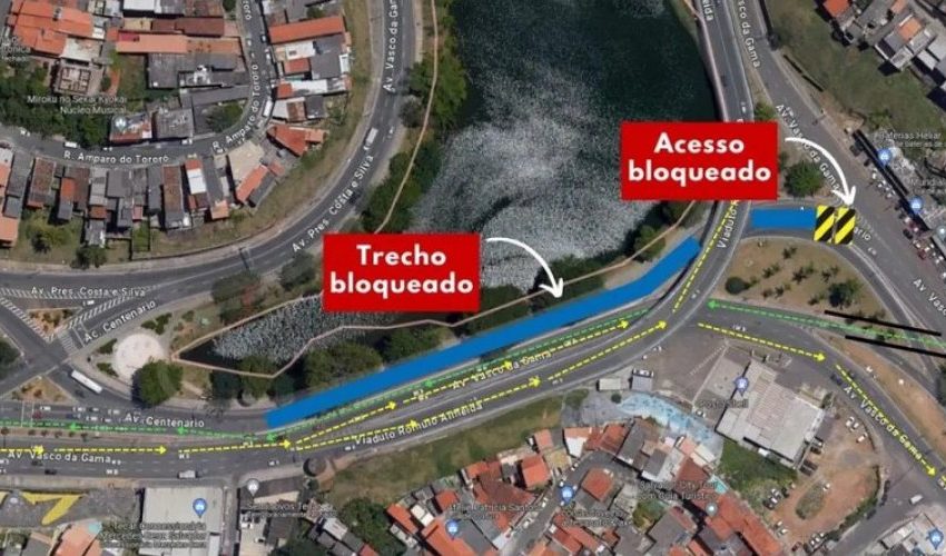  Interdição é feita em trecho da Avenida Centenário e Dique do Tororó; confira