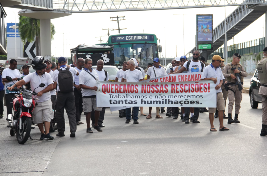  VÍDEO: Rodoviários da extinta CSN protestam em Salvador e cobram rescisões
